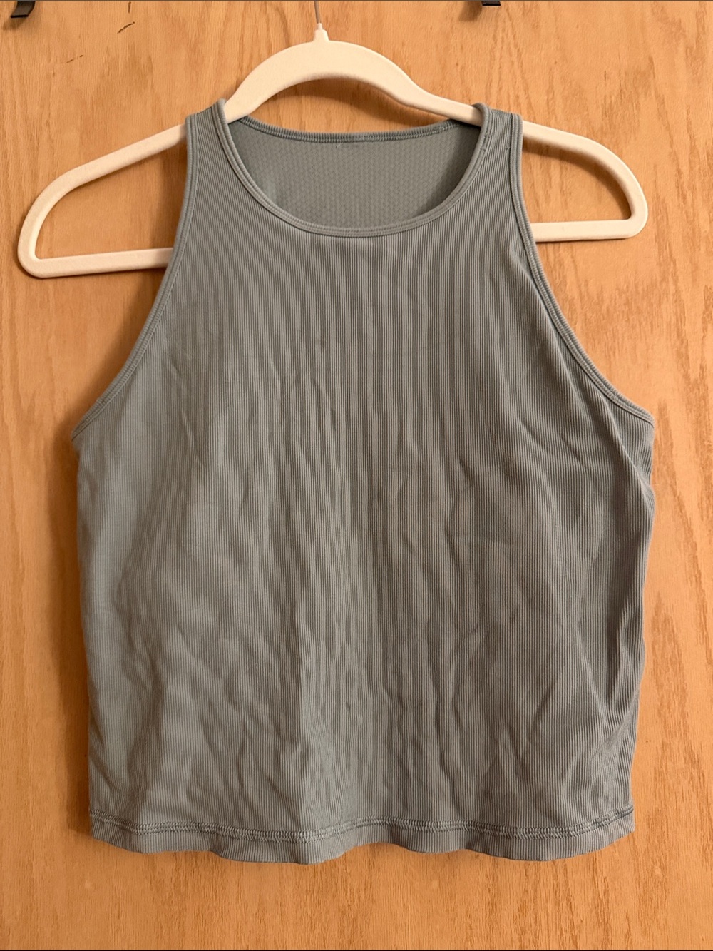 Vuori Ribbed High-Neck Tank in Slate Blue-Grey
